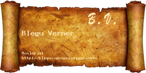 Blegu Verner névjegykártya